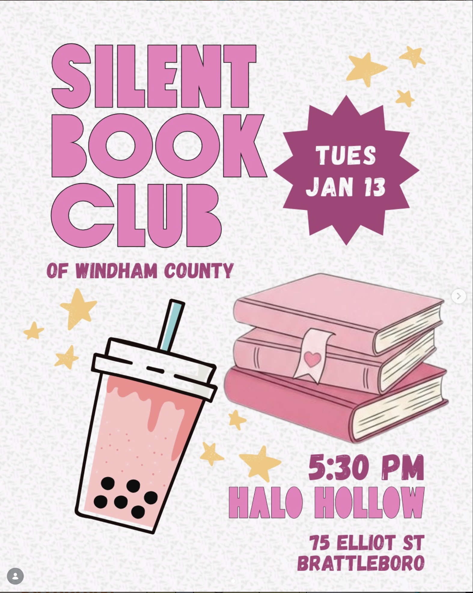 Book club event at Halo Hollow